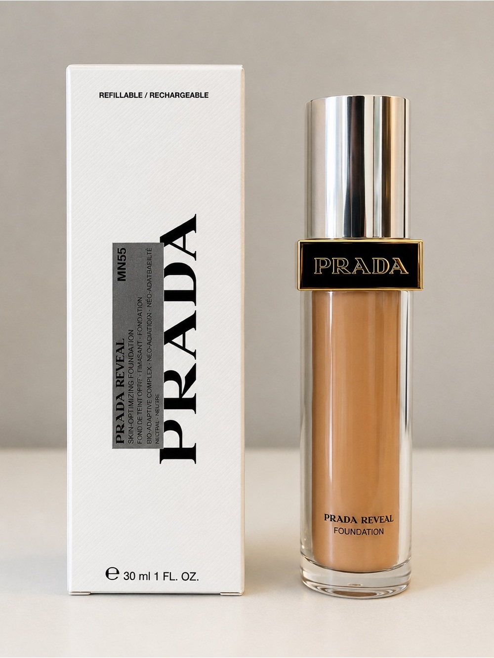 Prada Reveal Skin Optimizing Foundation MN55 30ml 1 oz NEW